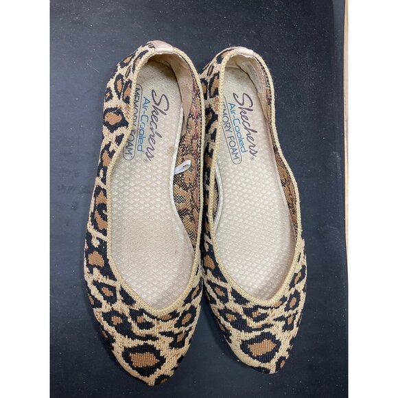 Skechers Womens Leopard Print Ballet Flats Size 6.5 Air Cooled Memory Foam - Picture 2 of 6